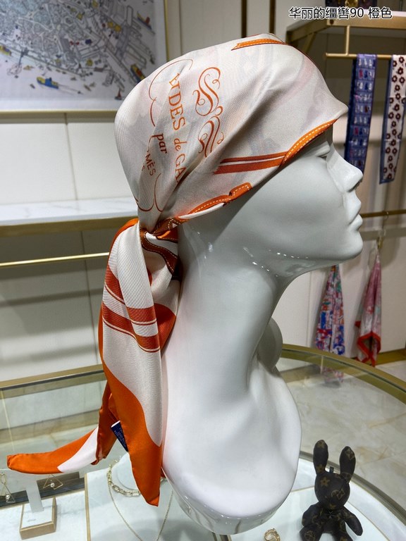 Silk new   bought said good-looking   recommended   [gorgeous bridle 90] silk square scarf, top craft super value   Hermes counter pop     three-dimensional presentation of the pattern pattern in kind grade is extremely 