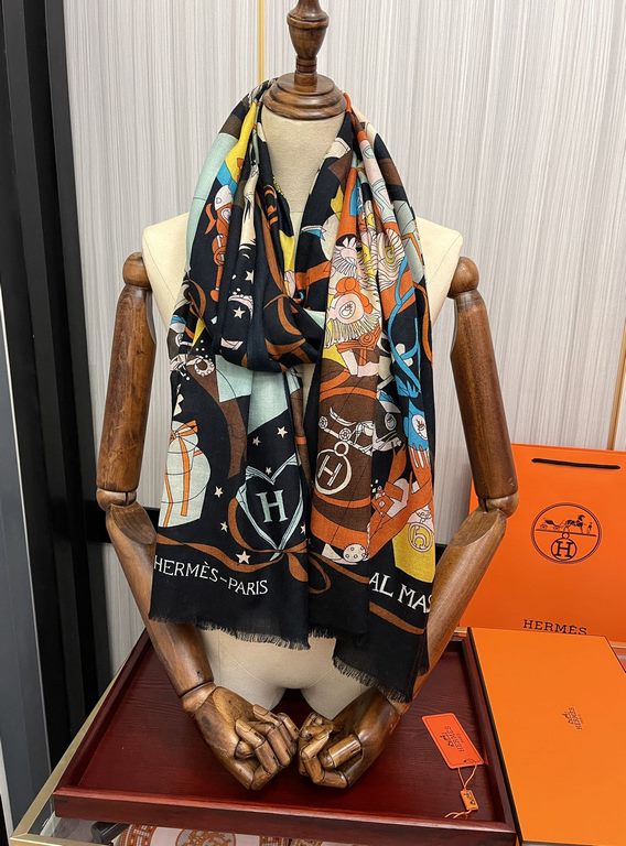 New H family 2023 latest models   genuinely awesome   [ring velvet long scarf]    physical genuinely beautiful   shawl with prints      regardless of the design of the airbrush are very well in place   detail is visible 