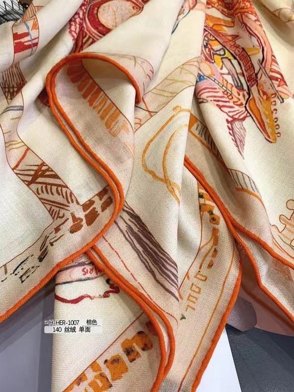 price[H-HER-1007] cashmere new buy said good-looking  recommended  140 velvet square scarf, top craftsmanship value  Hermès counter explosion three-dimensional rendering pattern pattern texture in kind grade is extremely