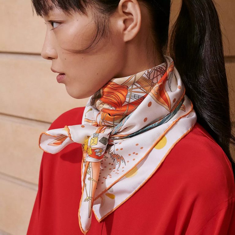 High-end customization   Buy all say good-looking   Recommended   [Fubo Cruise Reversible 90] Reversible Same Color Printed Silk Square Scarf, Top Craftsmanship Super Value   Hermes Counter Explosion    Three-dimensional