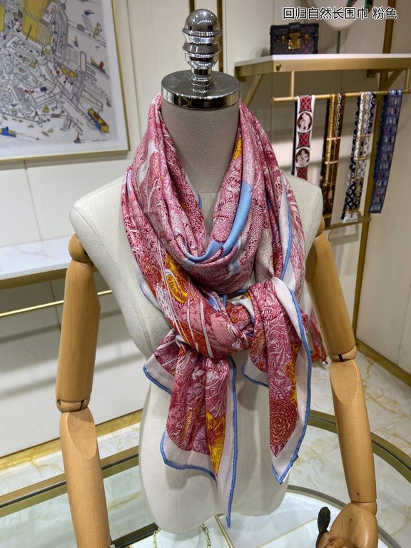 New         H family's newest counter staple [back to nature long scarf] rolled edge long scarf   Vacation and daily are very good with the model   order private flow 】 a see want to go on vacation   usually wear is also