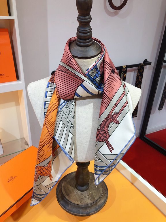 SHMS2177 H Home [Two Horses Weaving Love] 90cm Silk Square Scarf, Fenugreek (commonly known as water hyacinth) grows in abundance in Thailand, and after being collected and left to dry in the sun, it can be used to make 