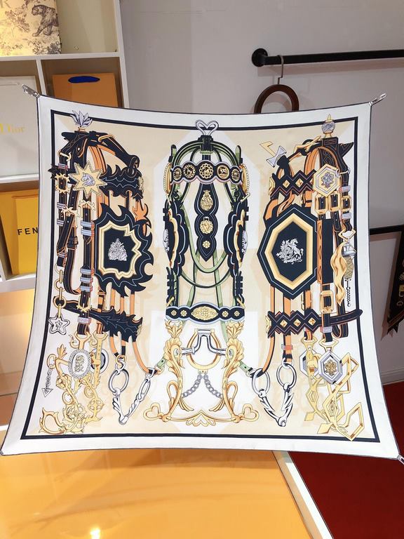 SHMS2325 Hermes [Reins and Fate] 90cm Silk Square Scarf  Have you heard of Clotho, Lachesis and AtroPos They are the three sisters of fate in Greek mythology, in charge of the thread of life, the distribution of destiny 