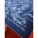 RDO2323 Original D's Petites Fleurs 140cm velvet square scarf features a rustic, poetic Dior Birds print inspired by the Japanese art movement, showcasing birds surrounded by floral embellishments. Made of multicolored s