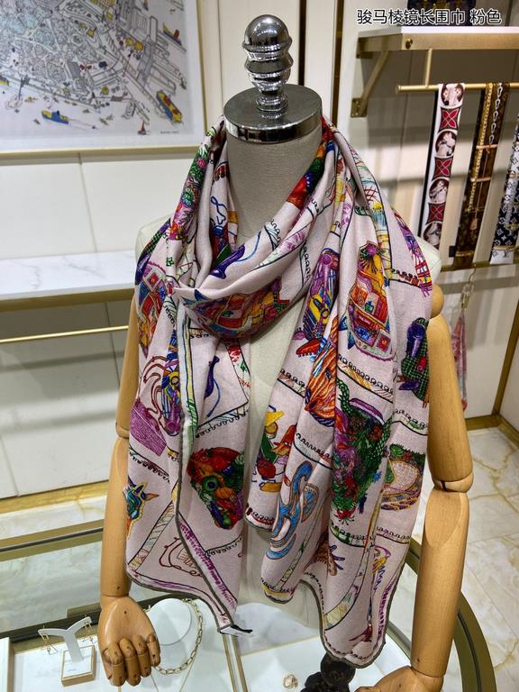 New         H family's newest counter staple [Stallion Prism Long Scarf] rolled edge long scarf   Vacation and daily are very good with the model   order private flow 】 a see would like to go on vacation   Usually wear i