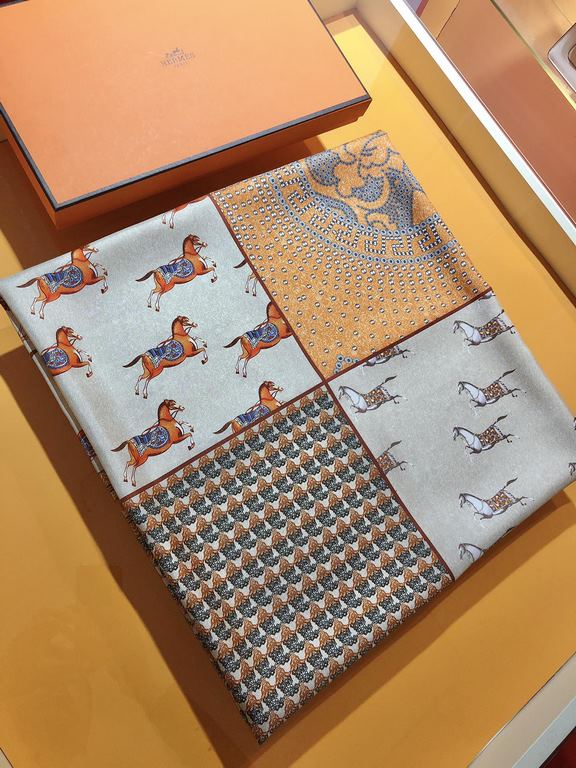 SHMS2201 H Home 90cm silk square scarf, made of top quality twill silk to create a baby skin-like feel, the industry's most accurate printing process Full and rich colors     The best of the Hermes square scarves, thickn