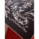 RDO2323 Original D's Petites Fleurs 140cm velvet square scarf features a rustic, poetic Dior Birds print inspired by the Japanese art movement, showcasing birds surrounded by floral embellishments. Made of multicolored s