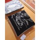 RDO2323 Original D's Petites Fleurs 140cm velvet square scarf features a rustic, poetic Dior Birds print inspired by the Japanese art movement, showcasing birds surrounded by floral embellishments. Made of multicolored s