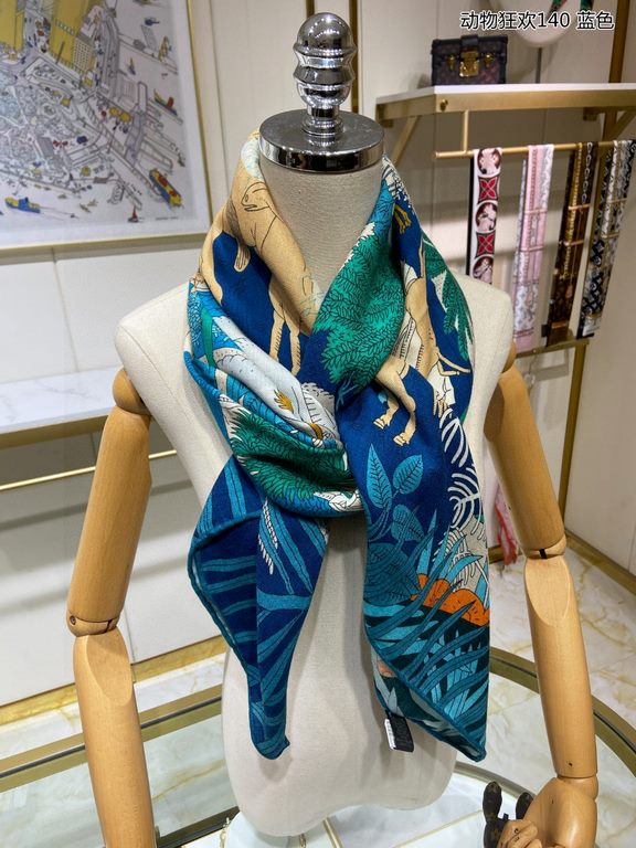 priceBought are said to look good   recommended   [Animal Mania 140] cashmere square scarf, top craftsmanship value   Hermes counter burst models     three-dimensional presentation pattern grain physical grade is extreme