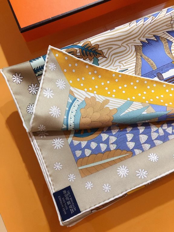 SHMS2240   Hermes [New Voices of the Times] 90cm Silk Square Scarf   Perfectly saturated colors, the industry's top prints are fine and unparalleled   Made of twill silk   hand-rolled edges cutting-edge craftsmanship, it