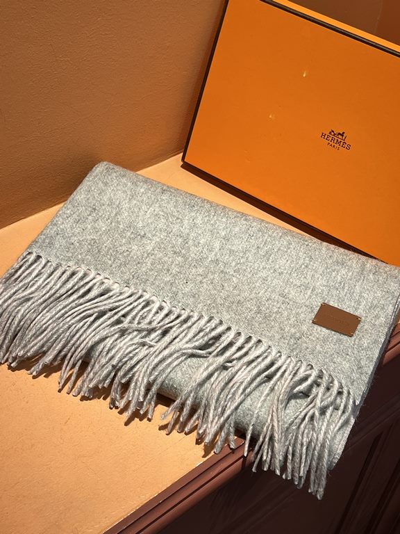 Price Hermes   Paris fashion show business men and women universal double-sided cashmere shawl   OEM perfect selection of the finest ultra-fine cashmere fibers for hand combing process time-consuming and labor-intensive 