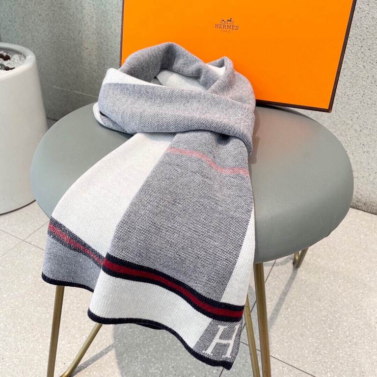 2023 counter newest models   Hermes hot to come    top color knitting process   this process is only a big brand pure OEM factory only have the process  100% top knitting plus cashmere   scarf   high cutting-edge product