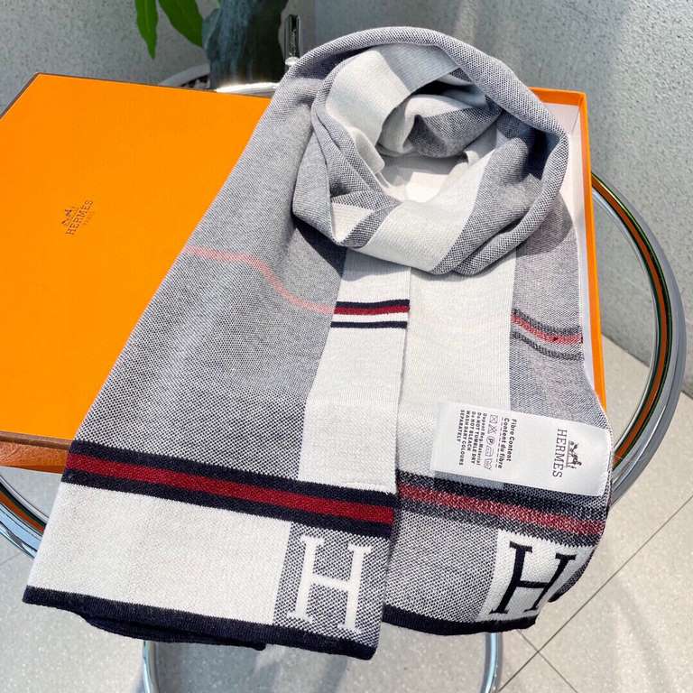 2023 counter newest models   Hermes hot to come    top color knitting process   this process is only a big brand pure OEM factory only have the process  100% top knitting plus cashmere   scarf   high cutting-edge product