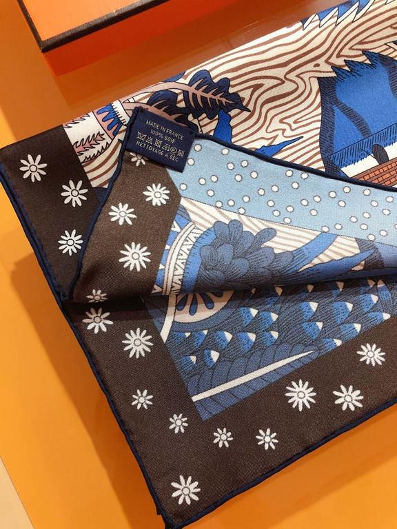 SHMS2240   Hermes [New Voices of the Times] 90cm Silk Square Scarf   Perfectly saturated colors, the industry's top prints are fine and unparalleled   Made of twill silk   hand-rolled edges cutting-edge craftsmanship, it