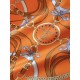 SHMS2332 ORIGINAL HERMES [Early Morning Stroll] 90cm Silk Square Scarf  A hearty breakfast starts an energizing day. But don't forget that horses need a little ritual too the daily early morning stroll is a sacred practi