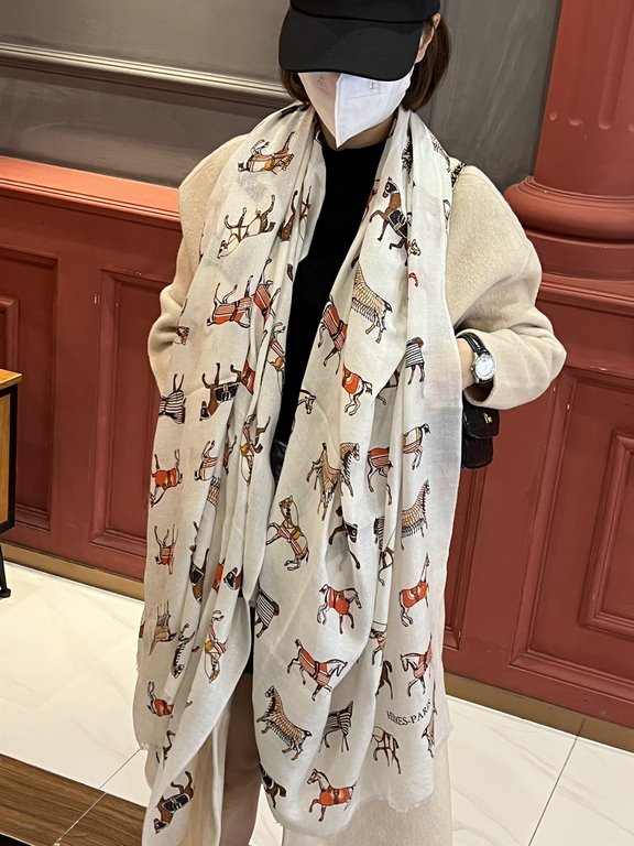 Price New   will glow shiny scarf     new guest silver silk     cashmere fabric long scarf   beautiful [tears] H family [stallion hanging long scarf] royal hall level   new counter on sale Pure cashmere silver silk uniqu