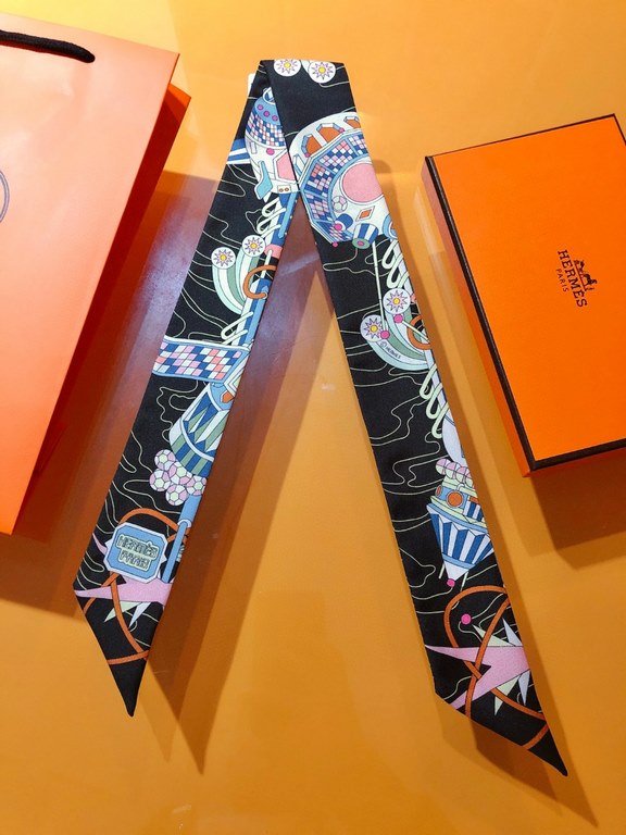 Price. PHMS2283   Hermes new Twilly [Scarf Odyssey]  top twill silk to create ultra-fine prints The handwriting is very clear Absolutely is the first choice for gift-giving for self-use   Ribbons can be wrapped around th