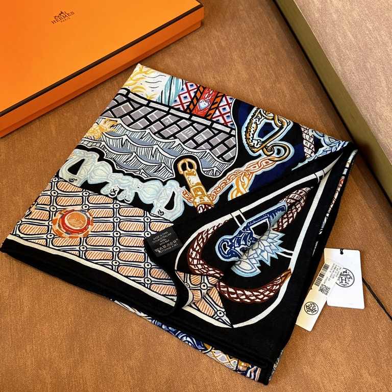 PriceA High-end Luxury Product ~~ Double Sided Heterochromatic Velvet Square ScarfHermes [Silk Scarf AdventureIt's extraordinary, it's high class! Very lifting! Forever plus points H fall and winter items! Various dressi