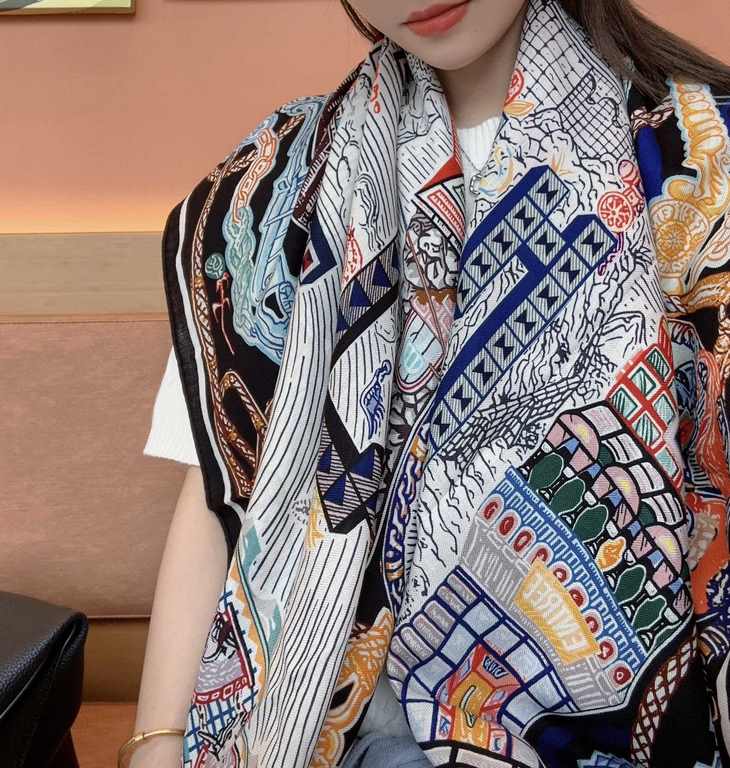 PriceA High-end Luxury Product ~~ Double Sided Heterochromatic Velvet Square ScarfHermes [Silk Scarf AdventureIt's extraordinary, it's high class! Very lifting! Forever plus points H fall and winter items! Various dressi