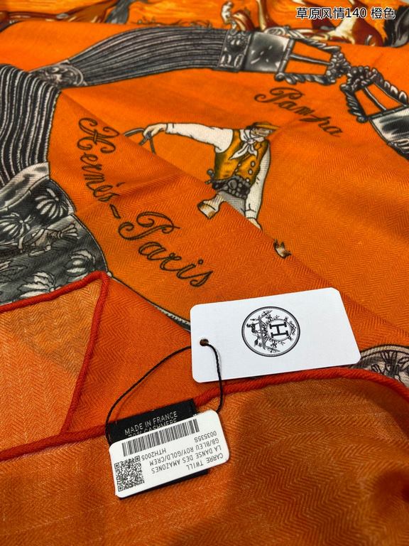 priceBought are said to look good   recommended   [Grassland style 140] cashmere square scarf, the top craft super value   Hermes counter models    three-dimensional rendering of the pattern pattern in kind grade is extr