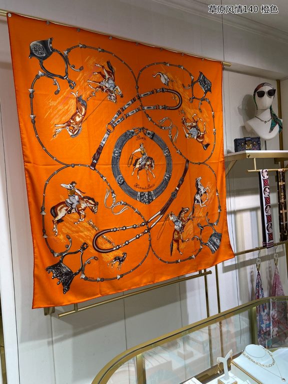 priceBought are said to look good   recommended   [Grassland style 140] cashmere square scarf, the top craft super value   Hermes counter models    three-dimensional rendering of the pattern pattern in kind grade is extr