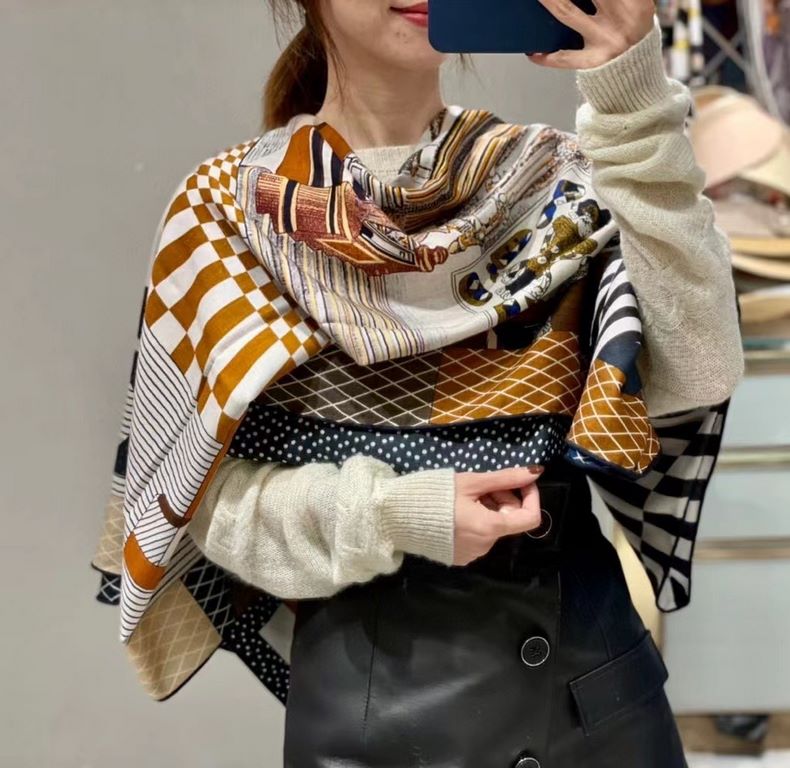 2023 H new   ultra high luxuryInterpretation of what is meant by high-end top luxury products ~ ~ double-sided heterochromatic velvet square scarf[Grand Theater] One of my own favorite models. Zhuoer extraordinary, high-