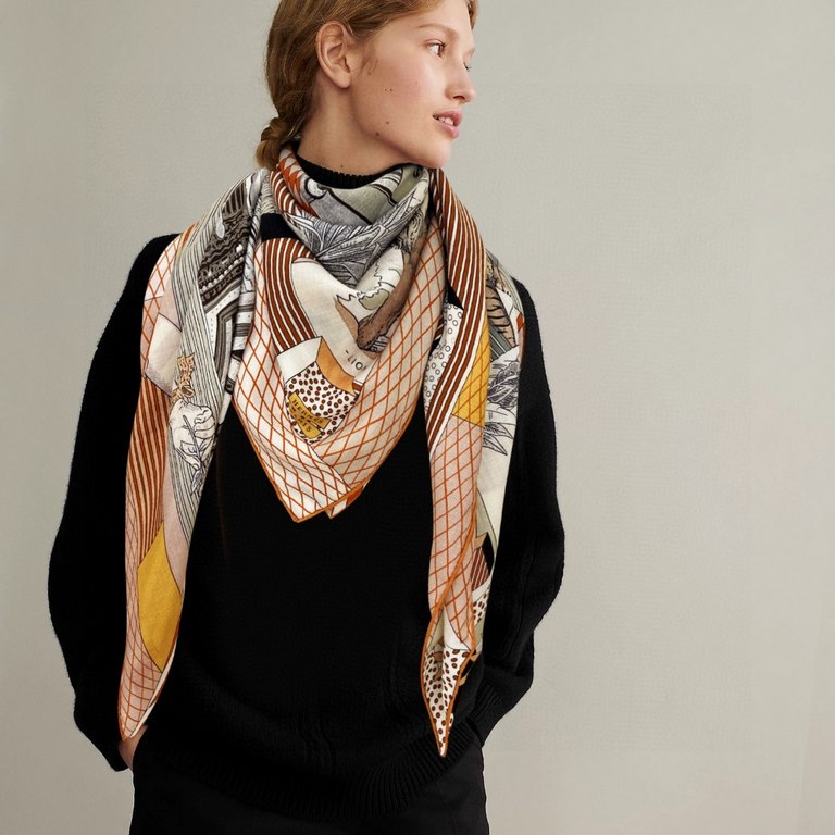 priceBought are said to look good   recommended   [New Grand Theatre 140] double-sided same color cashmere square scarf, the top craft super value   Hermes counter models    three-dimensional rendering of the pattern pat