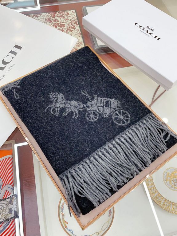 Price       Coach 2023 New Arrivals! The tri-color shawl is so nice too! Not only the value and quality, 97% wool   3% cashmere, feel super soft and comfortable, size 195 x 53cm, the overall width is okay, is a small sha