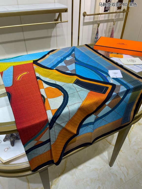 priceBought all say good-looking   recommended   [saddle pad double-sided 140] cashmere square scarf, double-sided dual-color dual-use, top craftsmanship value   Hermes counter models     three-dimensional presentation o