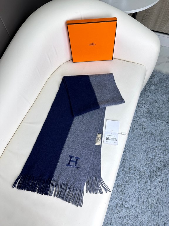 Price New! 2023 men and women with the same models, 100% pure cashmere Hermes (Hermes) synchronization counter, high-end cashmere knitted scarf! Can be formal, can be casual, very Classical design. This is a difficult kn