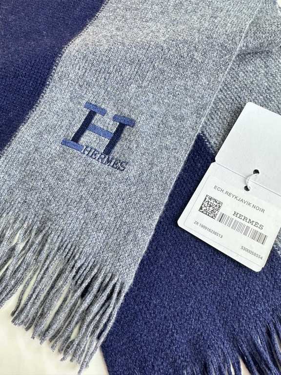 Price New! 2023 men and women with the same models, 100% pure cashmere Hermes (Hermes) synchronization counter, high-end cashmere knitted scarf! Can be formal, can be casual, very Classical design. This is a difficult kn