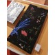 RDO2322 Original D's Petites Fleurs 140cm velvet square scarf features a rustic, poetic Dior Birds print inspired by the Japanese Art Movement, showcasing birds surrounded by floral embellishments. Made of multicolored s