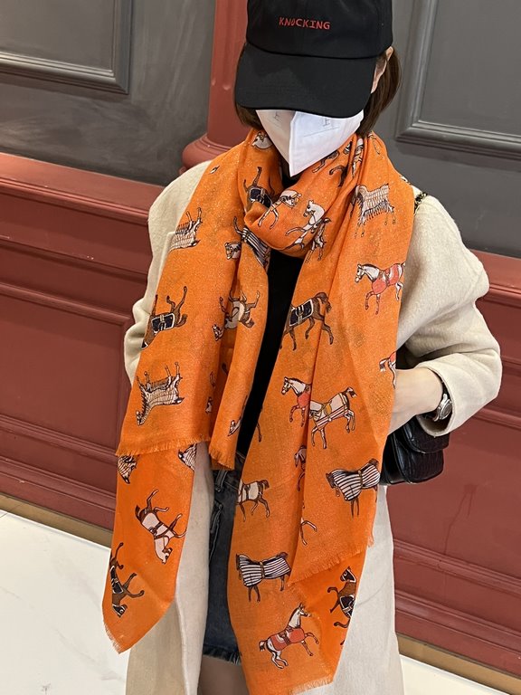 Price New   will glow shiny scarf     new guest silver silk     cashmere fabric long scarf   beautiful [tears] H family [stallion hanging long scarf] royal hall level   new counter on sale Pure cashmere silver silk uniqu