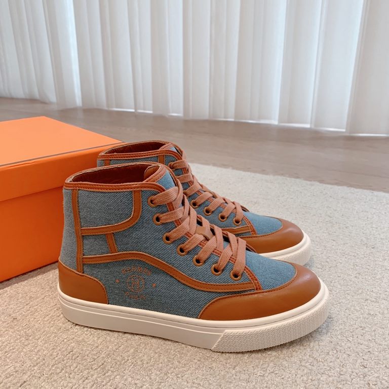 Men's [Guanhua] Hermes  home 23ss early spring new products! Classic boot shape   British color blocking design, classic and durable! The original inverted mold last shape, the ultimate 11 shape, imported high-end knitti