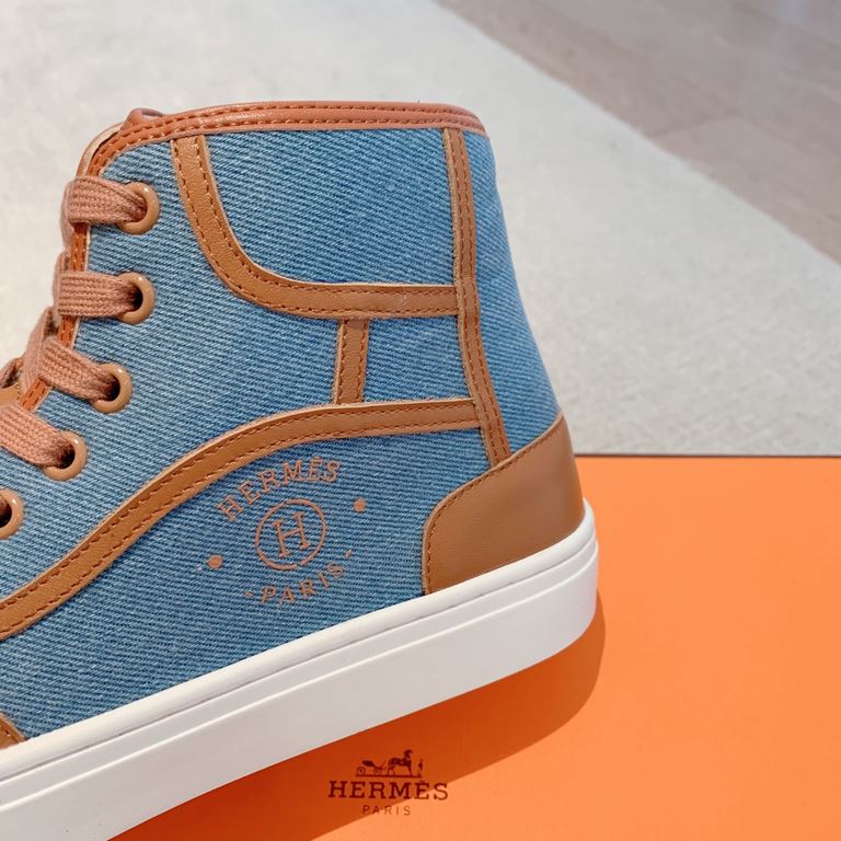 Men's [Guanhua] Hermes  home 23ss early spring new products! Classic boot shape   British color blocking design, classic and durable! The original inverted mold last shape, the ultimate 11 shape, imported high-end knitti