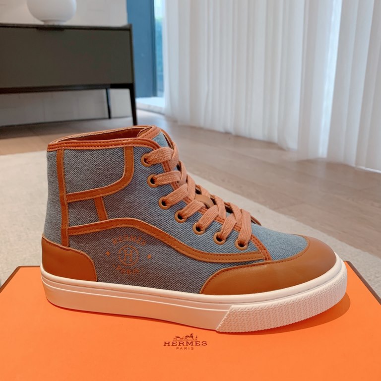 Men's [Guanhua] Hermes  home 23ss early spring new products! Classic boot shape   British color blocking design, classic and durable! The original inverted mold last shape, the ultimate 11 shape, imported high-end knitti