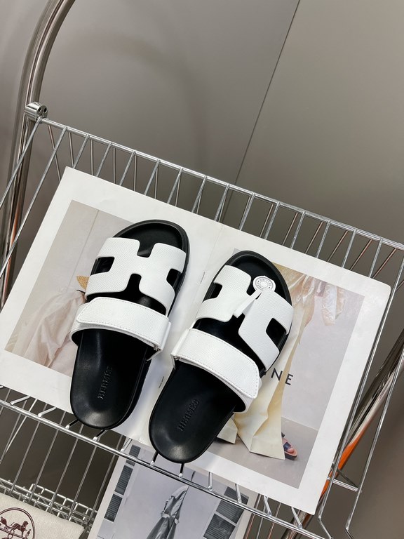 Men  [ΗERMES 】 Hermes spring and summer classic couple models second uncle slippers Chypre ugly ugly ugly uncle slippers - old man slippers, on the foot is simply too comfortable! It's simple and cute!All mixed breed she