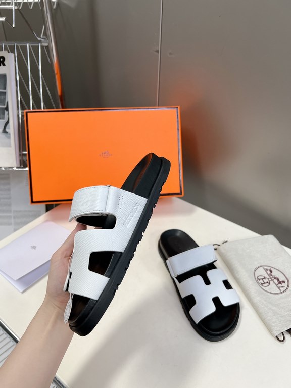 Men  [ΗERMES 】 Hermes spring and summer classic couple models second uncle slippers Chypre ugly ugly ugly uncle slippers - old man slippers, on the foot is simply too comfortable! It's simple and cute!All mixed breed she