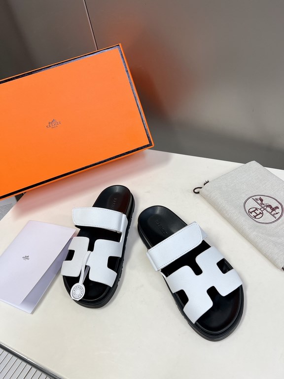 Men  [ΗERMES 】 Hermes spring and summer classic couple models second uncle slippers Chypre ugly ugly ugly uncle slippers - old man slippers, on the foot is simply too comfortable! It's simple and cute!All mixed breed she