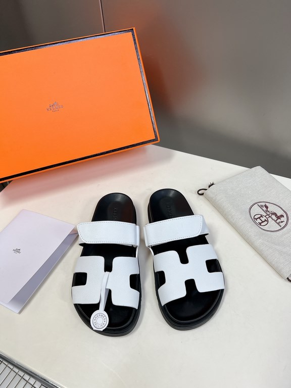 Men  [ΗERMES 】 Hermes spring and summer classic couple models second uncle slippers Chypre ugly ugly ugly uncle slippers - old man slippers, on the foot is simply too comfortable! It's simple and cute!All mixed breed she