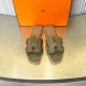 Crocodile pattern new color, two-color effect, new revision (Hermès) Packaging upgrade, version of the workmanship material upgrade.Hermes  market highest version of pure handmade shoes   Top Product Hermes Slippers  ---