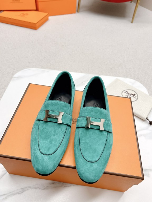 HERME'c, the whole network exclusive handmade, private high-end customization, classic handmade workshop ~ ~ ~ big goods real shotRoyal Loafers, very classic, versatile, simple, colorblocking design, on the foot is very 