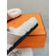 -Top qualityHerme Hermes new leather fur slippers, step on the lambswool, full of comfort, bare feet do not feel cold, with a thick socks Super beautiful oh!Upper LambskinLychee grain cowhide leather.Lining woolsheepskin