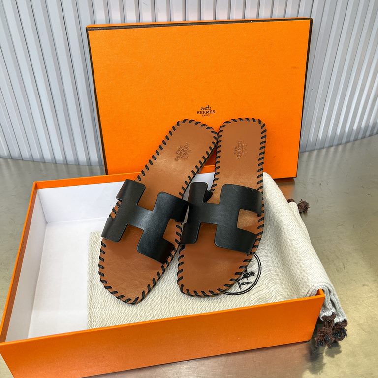 New color, leather midsole, hand stitching. Newly revamped (Hermès) Packaging upgraded, version of the workmanship materials upgraded.Hermes  highest version of pure handmade shoes in the market   Top Product Hermes Slip