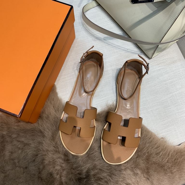 H Brand Santorini Sandals, Epsom Leather.Pursuing enamel Pure handmade Crafted and 100% handmade Hermes Emmaus  ...2023 Newly Upgraded  Epsom Leather Sandals Inspired by the design or follow the traditional classic H upp