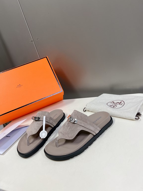 Men  [ΗERMES 】 Hermes spring and summer classic couple models second uncle slippers Chypre ugly ugly ugly uncle slippers - old man slippers, on the foot is simply too comfortable! It's simple and cute!All mixed breed she