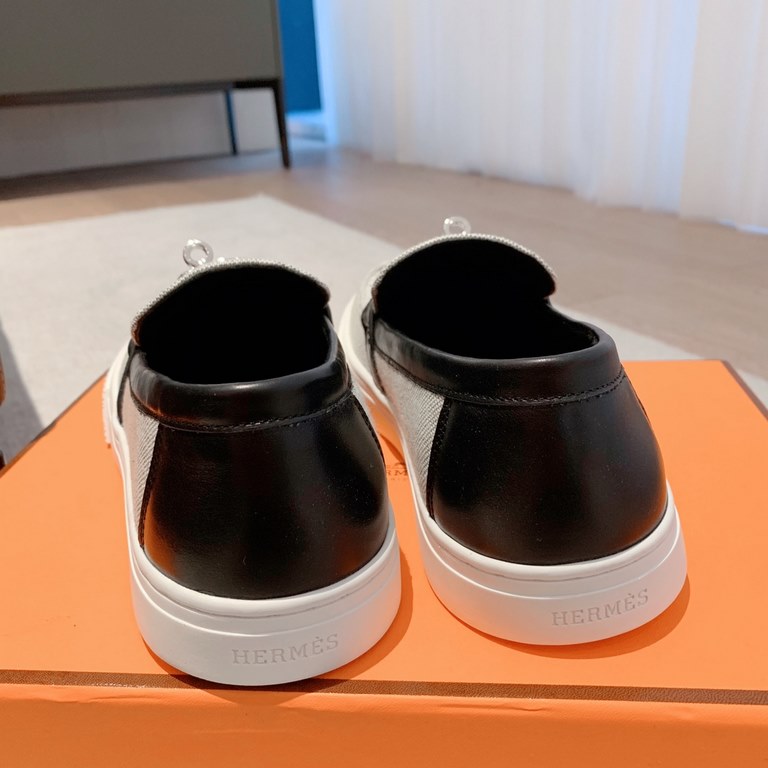 Men's [Guanhua] Hermes  home 23ss early spring new products! Classic boot shape   British color blocking design, classic and durable! The original inverted mold last shape, the ultimate 11 shape, imported high-end knitti