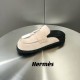 Male (top version)Herme...s H family SS23 new arrival ~!The latest explosion couple Mueller shoes Birkenstocks yyds  the only pair of version of the whole network leather wrapped edge  yardsWomen 35-40 Men 38-45