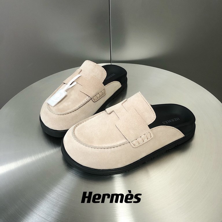 Male (top version)Herme...s H family SS23 new arrival ~!The latest explosion couple Mueller shoes Birkenstocks yyds  the only pair of version of the whole network leather wrapped edge  yardsWomen 35-40 Men 38-45