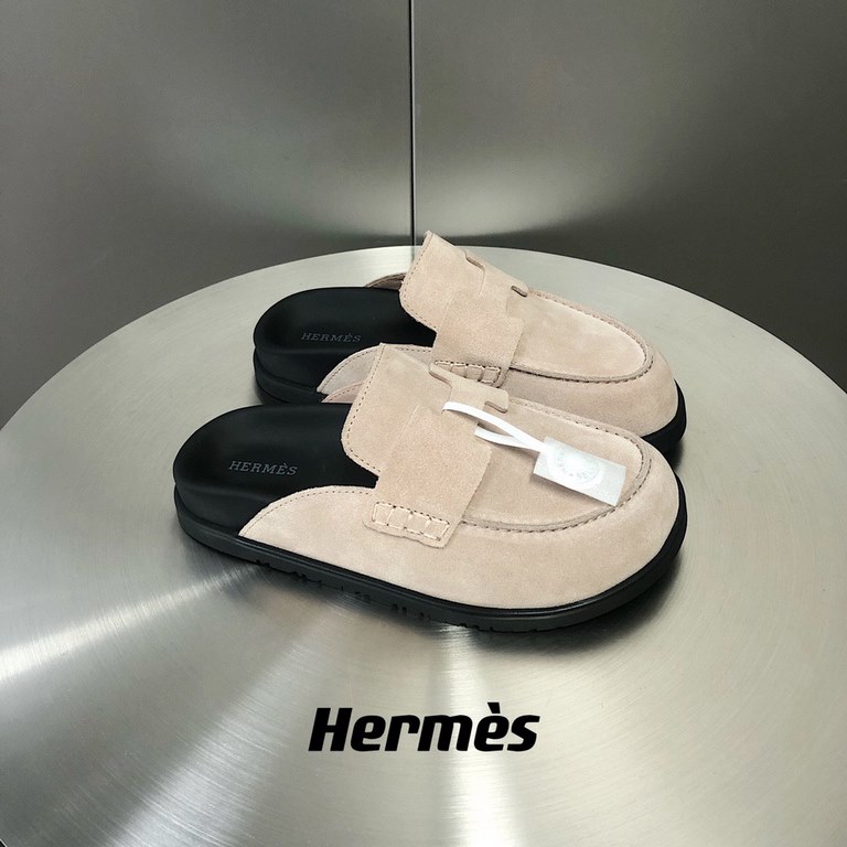 Male (top version)Herme...s H family SS23 new arrival ~!The latest explosion couple Mueller shoes Birkenstocks yyds  the only pair of version of the whole network leather wrapped edge  yardsWomen 35-40 Men 38-45